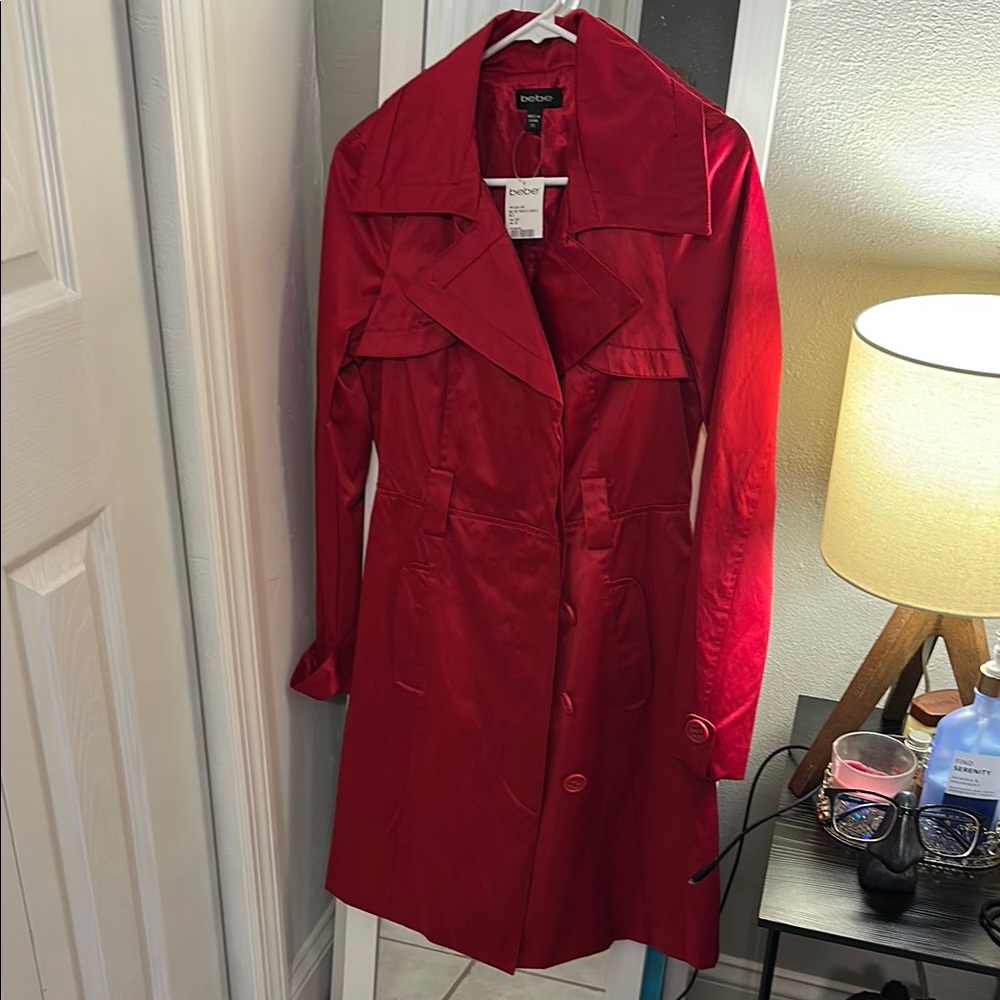 Red Women's Trench Coat